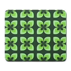 Retro Flower Green Large Mousepads by snowwhitegirl