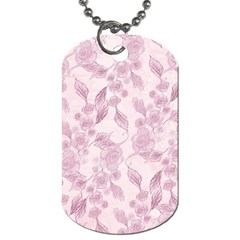 Pink Floral Dog Tag (one Side) by snowwhitegirl