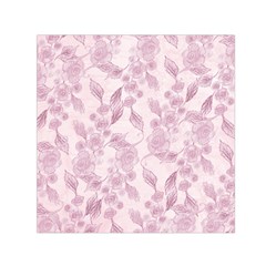 Pink Floral Small Satin Scarf (square) by snowwhitegirl