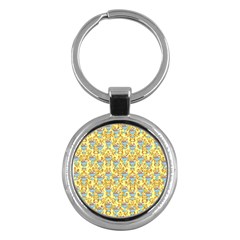 Paisley Yellow Sundaes Key Chains (round)  by snowwhitegirl