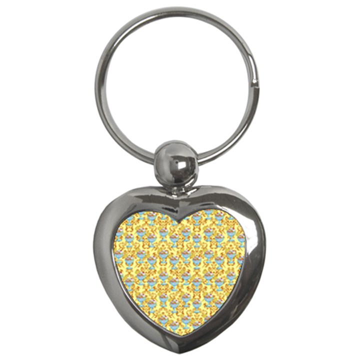 Paisley Yellow Sundaes Key Chains (Heart) 