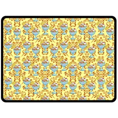 Paisley Yellow Sundaes Double Sided Fleece Blanket (large)  by snowwhitegirl