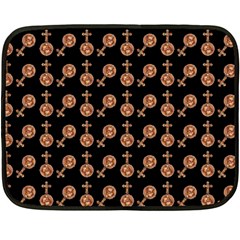 Victorian Crosses Black Double Sided Fleece Blanket (mini)  by snowwhitegirl