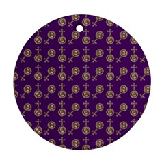 Victorian Crosses Purple Ornament (round) by snowwhitegirl