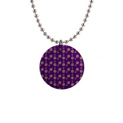 Victorian Crosses Purple 1  Button Necklace