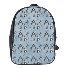 Skeleton Blue Background School Bag (large)