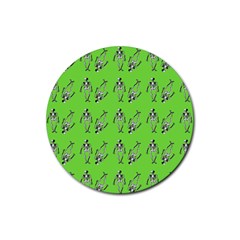 Skeleton Green Rubber Coaster (round) 