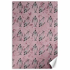 Skeleton Pink Background Canvas 24  X 36  by snowwhitegirl