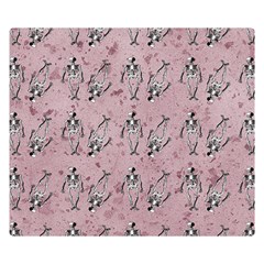 Skeleton Pink Background Double Sided Flano Blanket (small)  by snowwhitegirl