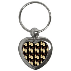 Victorian Skeleton Black Key Chains (heart) 