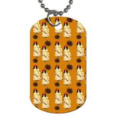 Victorian Skeleton Orange Dog Tag (one Side)