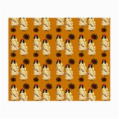 Victorian Skeleton Orange Small Glasses Cloth (2-side) by snowwhitegirl