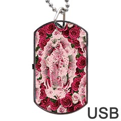 Guadalupe Roses Dog Tag Usb Flash (two Sides) by snowwhitegirl