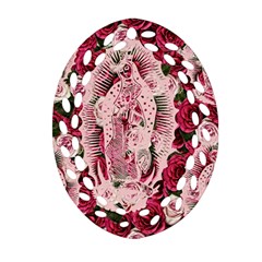 Guadalupe Roses Ornament (oval Filigree) by snowwhitegirl