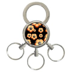 Wallpaper Ball Pattern Orange 3-ring Key Chains