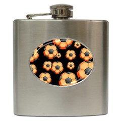 Wallpaper Ball Pattern Orange Hip Flask (6 Oz) by Alisyart