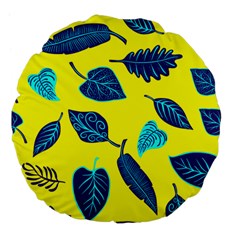 Leaves Leaf Large 18  Premium Flano Round Cushions