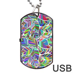 Leaves Leaf Nature Ecological Dog Tag Usb Flash (two Sides) by Mariart