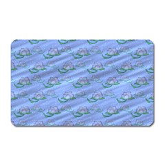 Waterlily Lotus Flower Pattern Lily Magnet (rectangular) by Alisyart