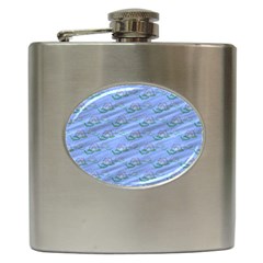 Waterlily Lotus Flower Pattern Lily Hip Flask (6 Oz)