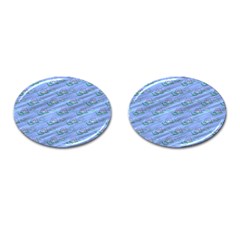 Waterlily Lotus Flower Pattern Lily Cufflinks (oval)