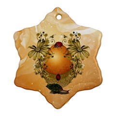 Wonderful Easter Egg With Flowers And Snail Ornament (snowflake)