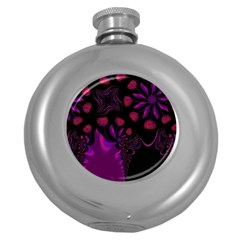 Background Red Purple Black Color Round Hip Flask (5 Oz) by Pakrebo