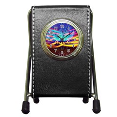 Colorful Chakra Lsd Spirituality Pen Holder Desk Clock by Pakrebo