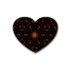 Ornament Background Tender Web Heart Coaster (4 Pack)  by Pakrebo