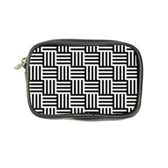 Black And White Basket Weave Coin Purse by retrotoomoderndesigns