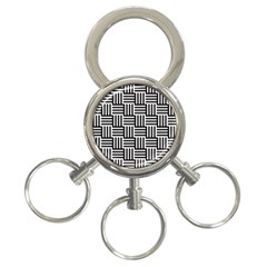 Black And White Basket Weave 3-ring Key Chains by retrotoomoderndesigns