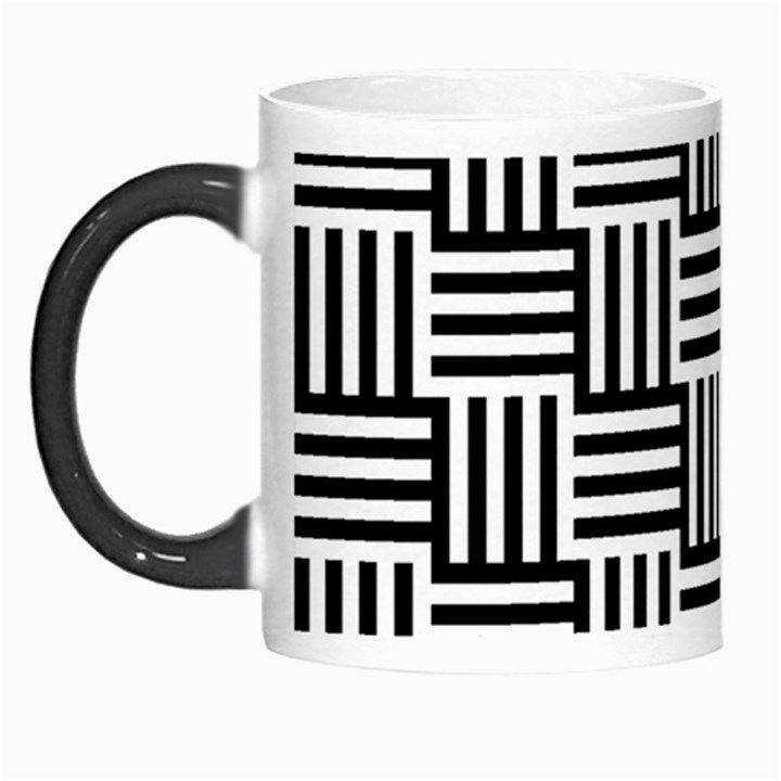 Black And White Basket Weave Morph Mugs