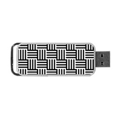 Black And White Basket Weave Portable Usb Flash (one Side) by retrotoomoderndesigns