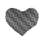 Black And White Basket Weave Standard 16  Premium Flano Heart Shape Cushions Front