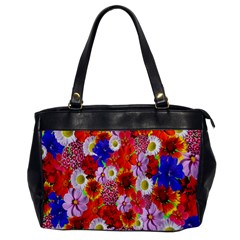 Multicolored Daisies Oversize Office Handbag by retrotoomoderndesigns