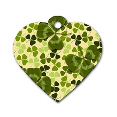 Drawn To Clovers Dog Tag Heart (One Side)
