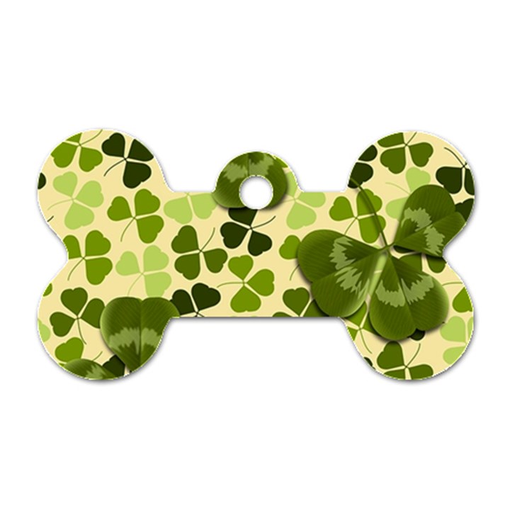 Drawn To Clovers Dog Tag Bone (Two Sides)