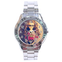Eating Sushi Stainless Steel Analogue Watch by snowwhitegirl