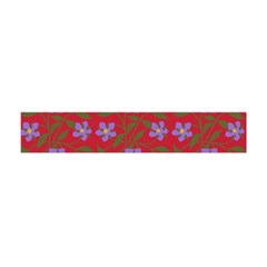 Red With Purple Flowers Flano Scarf (mini)