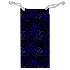 Blue & Black Waves Jewelry Bag