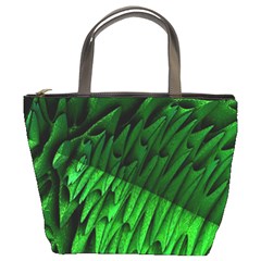 Fractal Rendering Background Green Bucket Bag by Pakrebo