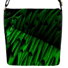 Fractal Rendering Background Green Flap Closure Messenger Bag (s) by Pakrebo