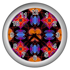 Ornament Colorful Color Background Wall Clock (Silver)