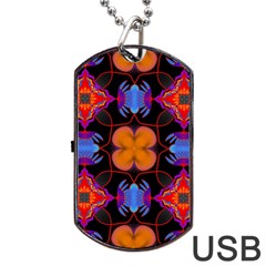 Ornament Colorful Color Background Dog Tag USB Flash (One Side)