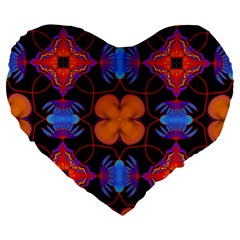 Ornament Colorful Color Background Large 19  Premium Flano Heart Shape Cushions