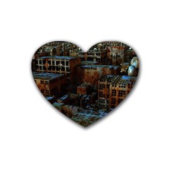 Building Ruins Old Industry Heart Coaster (4 Pack)  by Pakrebo