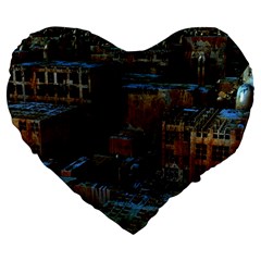 Building Ruins Old Industry Large 19  Premium Heart Shape Cushions by Pakrebo