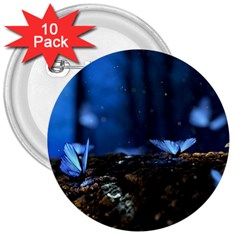 Butterflies Essence 3  Buttons (10 Pack) 