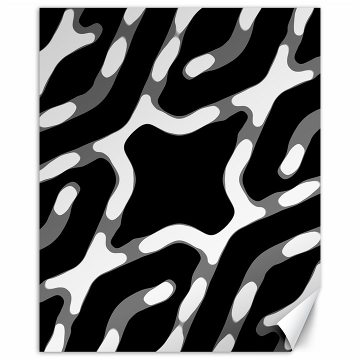 Giant Bold Dark Geometric Print Canvas 16  x 20 