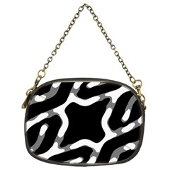 Giant Bold Dark Geometric Print Chain Purse (two Sides) by dflcprintsclothing